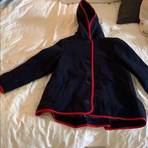 Navy wool Jacket with red trim